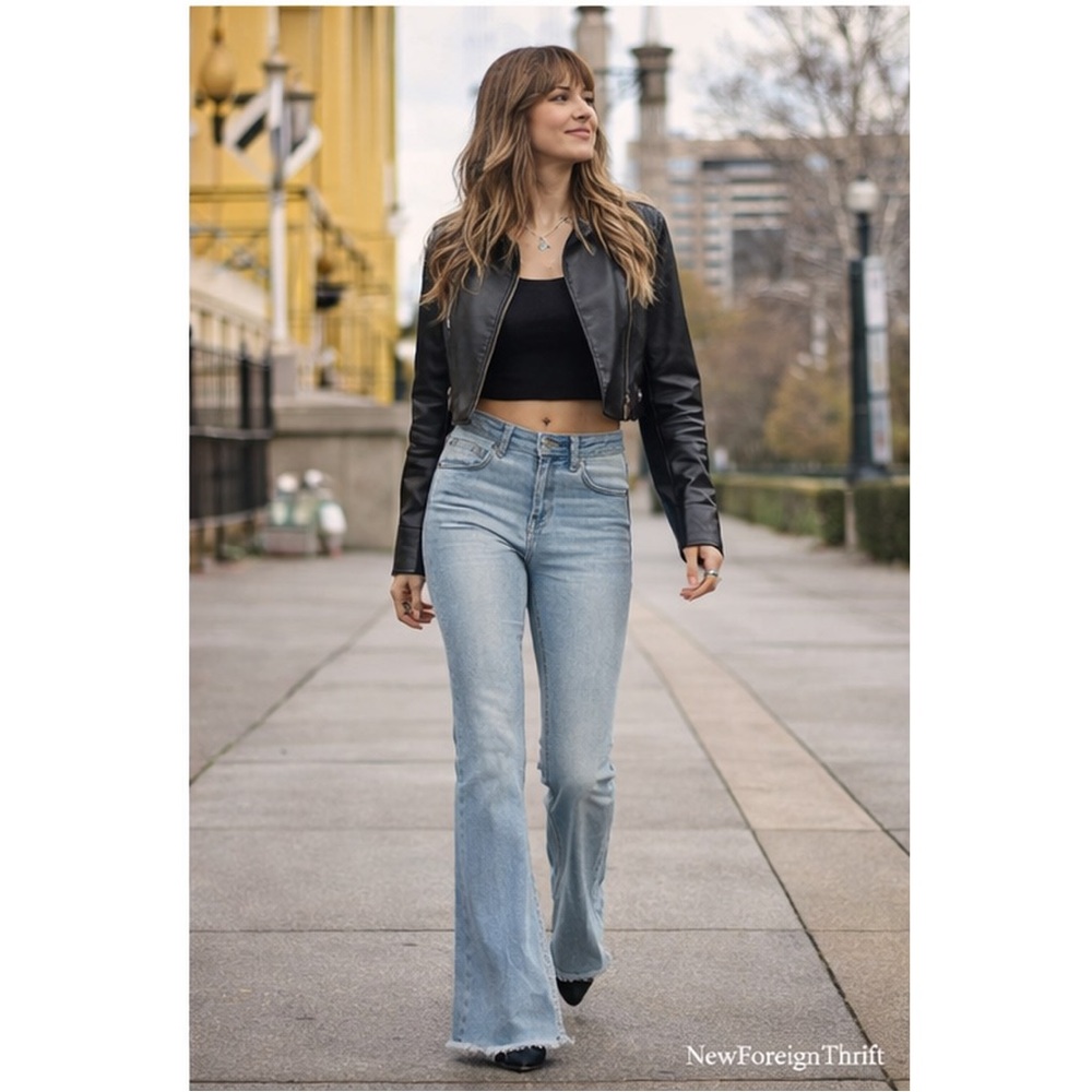SHEIN Light Blue Wide Leg Jeans